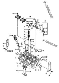  Двигатель Yanmar 6T95LE-PP, узел -  Головка блока цилиндров (ГБЦ) 
