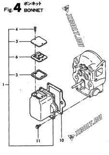  Двигатель Yanmar N15Y-B, узел -  Крышка 
