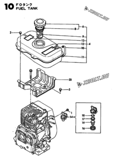  Двигатель Yanmar GE50E-DR, узел -  Топливный бак 