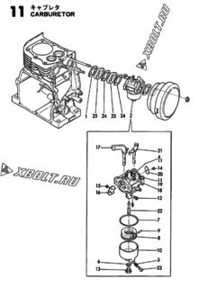  Двигатель Yanmar GE50E-DR, узел -  Карбюратор 