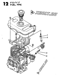  Двигатель Yanmar GE50E-DR, узел -  Топливопровод 