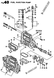  Двигатель Yanmar 4TN82E-S, узел -  Топливный насос высокого давления (ТНВД) 