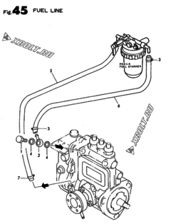  Двигатель Yanmar 3TN82E-S, узел -  Топливопровод 
