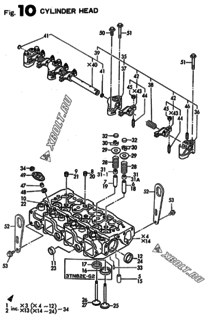  Двигатель Yanmar 3TN82E-G2, узел -  Головка блока цилиндров (ГБЦ) 