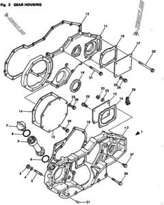  Двигатель Yanmar 4T112TLE-PP, узел -  Корпус редуктора 