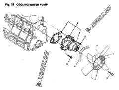  Двигатель Yanmar 4T112TLE-PP, узел -  Водяная помпа 