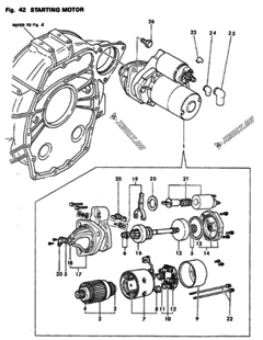  Двигатель Yanmar 4T112LE-PP, узел -  Стартер 
