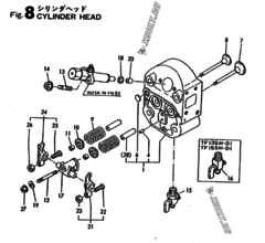  Двигатель Yanmar TF135H-DI, узел -  Головка блока цилиндров (ГБЦ) 