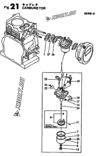  Двигатель Yanmar GE36E-D, узел -  Карбюратор 