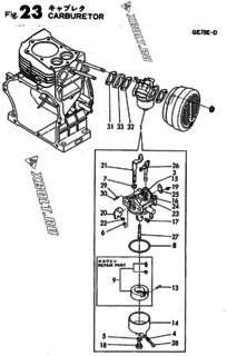  Двигатель Yanmar GE70E-D, узел -  Карбюратор 