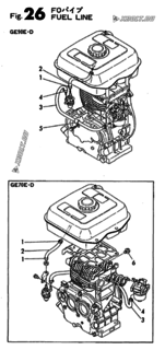  Двигатель Yanmar GE70E-D, узел -  Топливопровод 