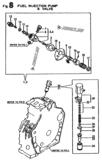  Двигатель Yanmar L40E-D/DE, узел -  Топливный насос высокого давления (ТНВД) 