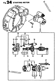  Двигатель Yanmar 3TN82TE-G1, узел -  СТАРТЕР 