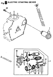 Двигатель Yanmar L40BE-DEA, узел -  Стартер 