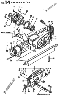  Двигатель Yanmar TF60B, узел -  Блок цилиндров 