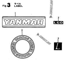  Двигатель Yanmar L60E-DEJN, узел -  Шильды 