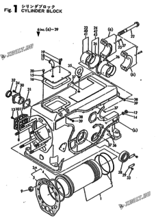  Двигатель Yanmar NP35HA, узел -  Блок цилиндров 