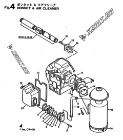  Двигатель Yanmar NP30EH, узел -  Крышка и воздушный фильтр 