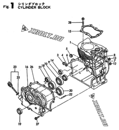  Двигатель Yanmar GE90E-S, узел -  Блок цилиндров 