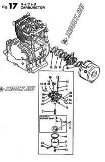  Двигатель Yanmar GE90E-S, узел -  Карбюратор 