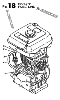  Двигатель Yanmar GE90E-S, узел -  Топливопровод 