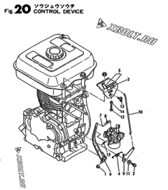  Двигатель Yanmar GE90E-D, узел -  Блок управления 
