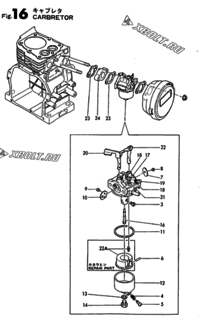  Двигатель Yanmar GE25E-SH, узел -  Карбюратор 