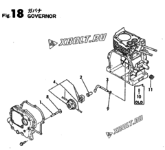  Двигатель Yanmar GE25E-S, узел -  Регулятор оборотов 