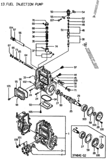  Двигатель Yanmar 3TN84E-S, узел -  Топливный насос высокого давления (ТНВД) 