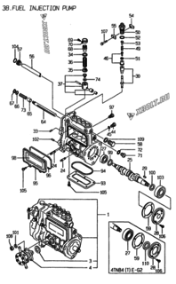  Двигатель Yanmar 4TN84TE-G1, узел -  Топливный насос высокого давления (ТНВД) 