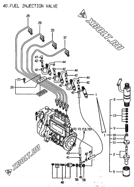  Форсунка двигателя Yanmar 4TN84E-G1