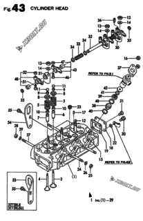  Двигатель Yanmar 3T72HLE, узел -  Головка блока цилиндров (ГБЦ) 