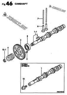  Двигатель Yanmar 3T72HLEG1, узел -  Распредвал 