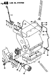  Двигатель Yanmar 3T72HLE-S, узел -  Система смазки 