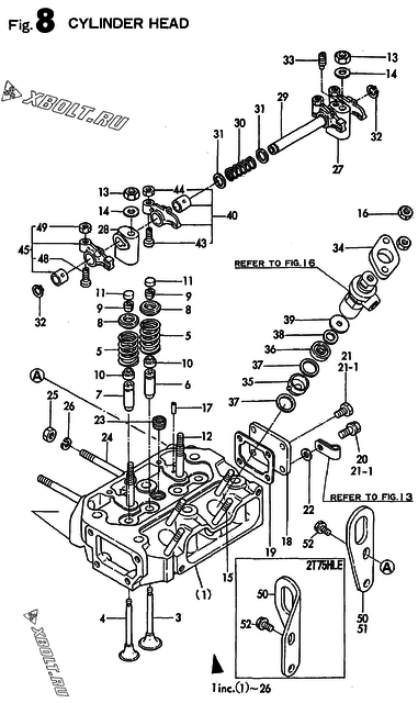  Головка блока цилиндров (ГБЦ) двигателя Yanmar 2T75HLE-S
