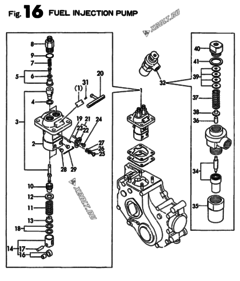  Двигатель Yanmar 2T75HLE, узел -  Топливный насос высокого давления (ТНВД) 