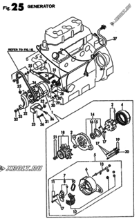  Двигатель Yanmar 3T80LE-HP, узел -  Стартер 