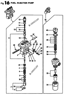  Двигатель Yanmar 3T84HLEG1, узел -  Топливный насос высокого давления (ТНВД) 