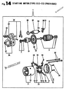  Двигатель Yanmar 2T90LE-G1, узел -  СТАРТЕР 