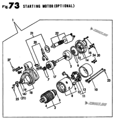  Двигатель Yanmar 3T90LE-TA, узел -  СТАРТЕР 