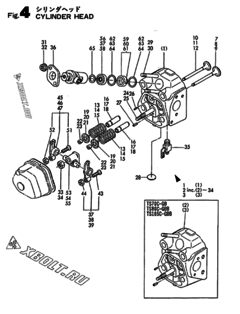  Двигатель Yanmar TS105C-GBB, узел -  Головка блока цилиндров (ГБЦ) 