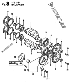  Двигатель Yanmar TS230R-F, узел -  Стабилизатор 