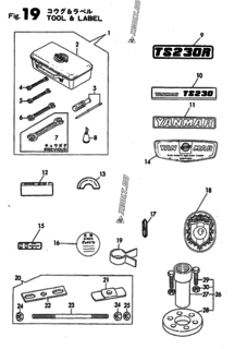  Двигатель Yanmar TS230R-F, узел -  Инструменты и шильды 