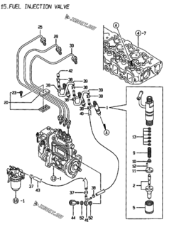  Двигатель Yanmar 3TNC78E-G2A, узел -  Форсунка 