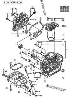  Двигатель Yanmar L60ABE-DEA, узел -  Блок цилиндров 