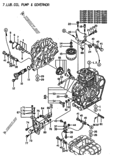 Двигатель Yanmar L40ABE-DEA, узел -  Масляный насос 