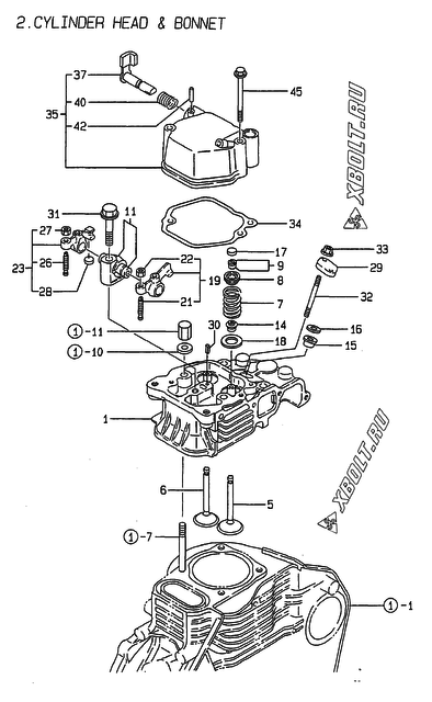  Головка блока цилиндров (ГБЦ) двигателя Yanmar L70ACE-DE