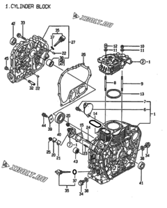  Двигатель Yanmar L60AE-DPATM, узел -  Блок цилиндров 