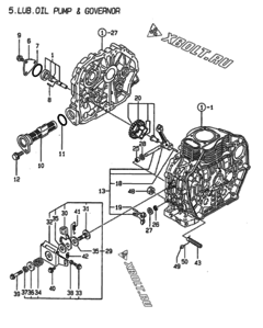  Двигатель Yanmar L60AE-DPATM, узел -  Масляный насос 