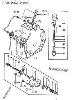  Двигатель Yanmar L60AE-DPATM, узел -  Топливный насос высокого давления (ТНВД) 